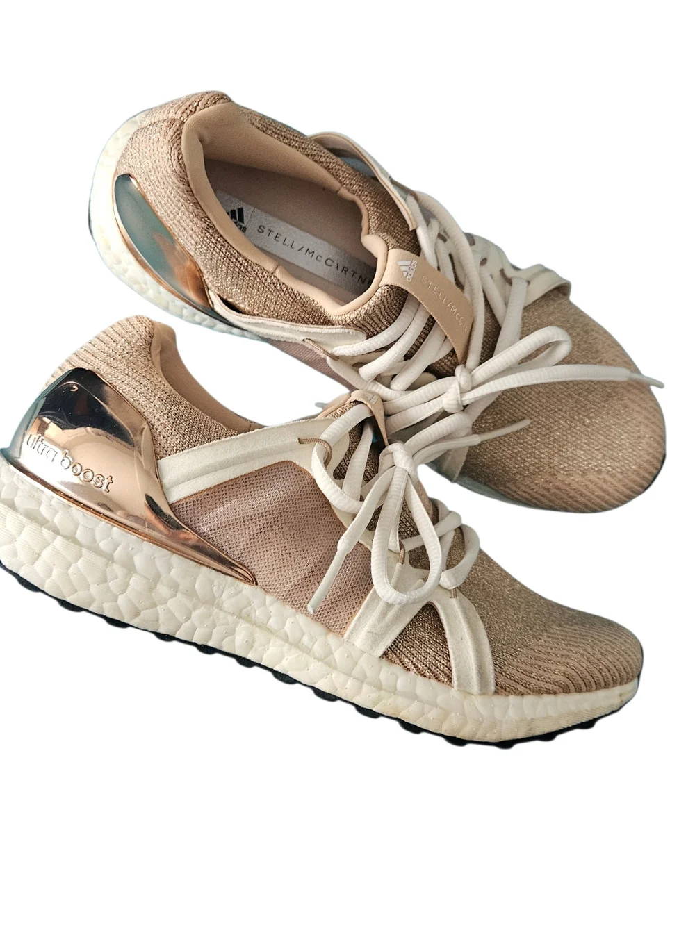 Adidas by Stella McCartney Ultra Boost Gold Knit Running Sneakers Size 5 Y